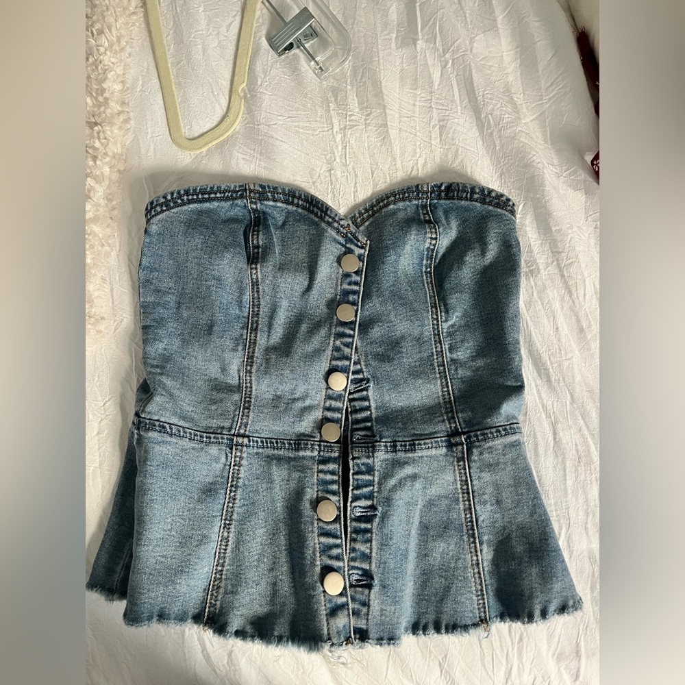 By The Way denim corset top